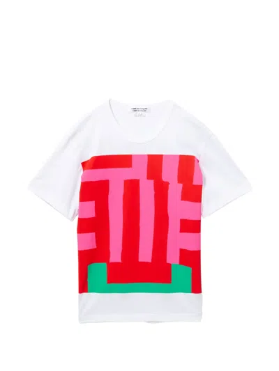 Comme Des Garçons Graphic T-shirt In White