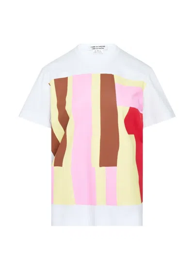 Comme Des Garçons Cotton Jersey Print Tee In Multi
