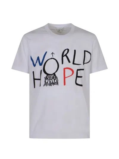 Comme Des Garçons Shirt All-over Printed Relaxed T-shirt In White