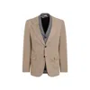Comme Des Garçons Gray And Beige Layered Wool Jacket
