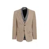 COMME DES GARÇONS GRAY AND BEIGE LAYERED WOOL JACKET