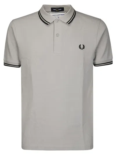 COMME DES GARÇONS GRAY COTTON POLO SHIRT WITH CONTRASTING COLLAR