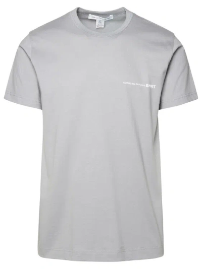 Comme Des Garçons Gray Cotton T-shirt In White