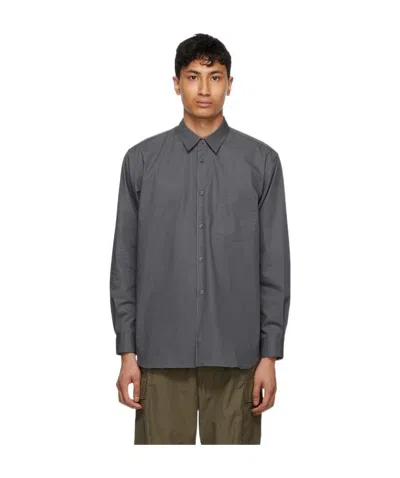 Comme Des Garçons Gray Logo Shirt In Black