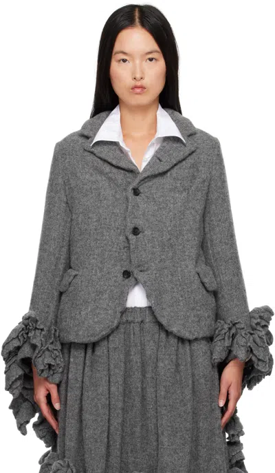 Comme Des Garçons Gray Tweed Blazer In 1 Medium Grey