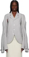Comme Des Garçons Gray Wool Tropical Blazer In Top Grey