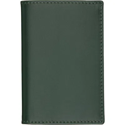 Comme Des Garçons Green Classic Leather Line Card Holder In 5 Bottle Green