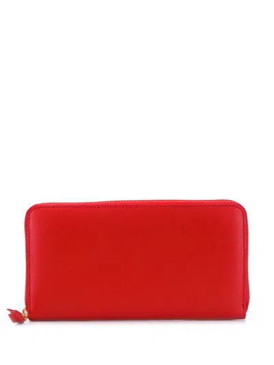 Comme Des Garçons Green Leather Wallet For Women | Ss23 Collection In Red