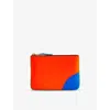 COMME DES GARÇONS COMME DES GARCONS GREEN ORANGE COLOUR-BLOCKED LEATHER WALLET