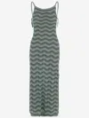 Comme Des Garçons Green Wavy Pattern Dress