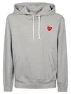 Comme Des Garçons Logo Zipped Cotton Hoodie In Grey