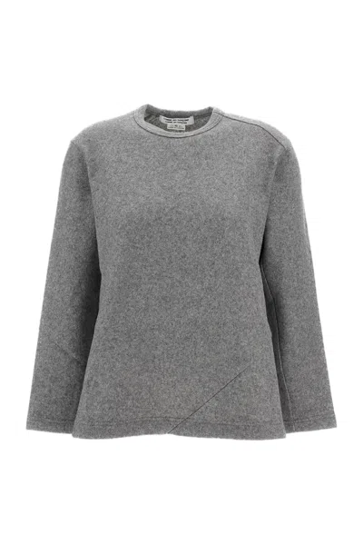 Comme Des Garçons Grey Flared Wool-blend Crewneck Sweater