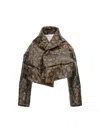 Comme Des Garçons Floral Pvc Cropped Jacket In Grey