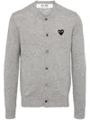 Comme Des Garçons Black Heart Emblem Cardigan In Gray
