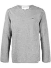 Comme Des Garçons X Lacoste Intarsia Knit Logo Wool Sweater In Grey