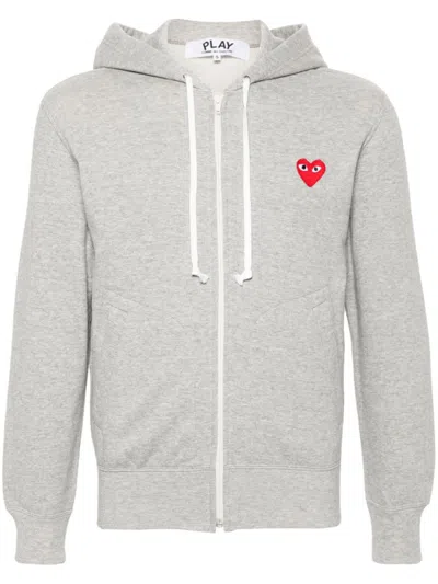 Comme Des Garçons Grey Logo Hood Sweatshirt