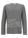 Comme Des Garçons Shirt X Lacoste Crew Neck Sweater In Grey