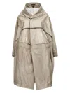 Comme Des Garçons Oversized Trench Coat Shiny Finish In Grey