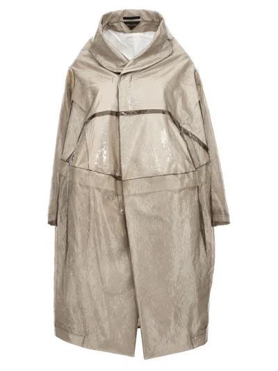 COMME DES GARÇONS GREY OVERSIZE TEXTURE TRENCH COAT