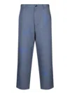 Comme Des Garçons Mid-rise Trousers In Blue