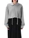 Comme Des Garçons Short Drawstring Hem Zip Fleece Top