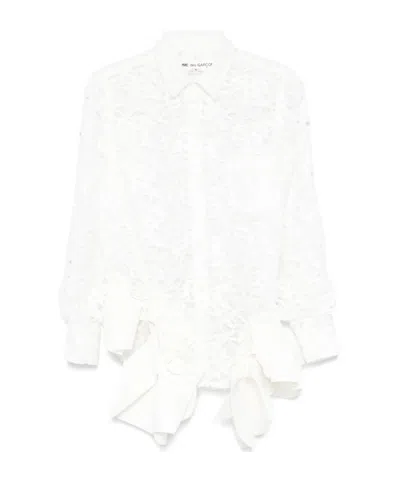 Comme Des Garçons Guipure-lace Shirt In White