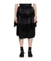 Comme Des Garçons Half Skirt With Lotus Leaf Edge Details In Black
