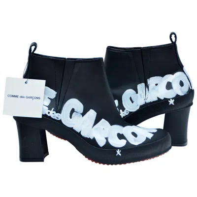 Pre-owned Comme Des Garçons Hand Painted Melissa Shoes Boots New Sz 24 In Black