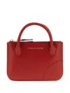 Comme Des Garçons Handles Line Logo Leather Mini Bag In Red
