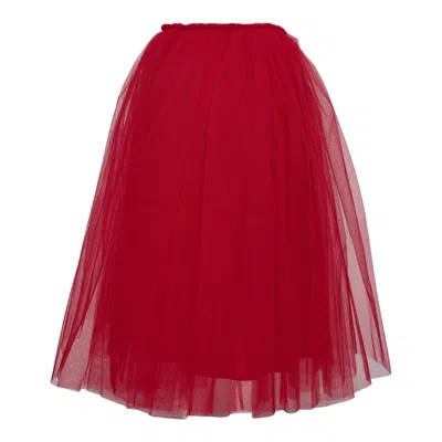 Comme Des Garçons Hard Tulle Basic Skirt In Red