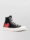 Comme Des Garçons Heart High-top Sneakers Featuring Contrast Stitching In Black