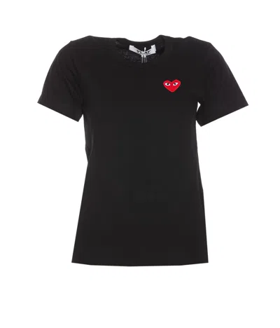 Comme Des Garçons Heart Logo T-shirt In Black
