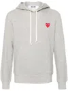 Comme Des Garçons Heart-patch Hoodie In Grey