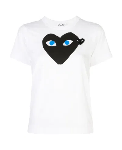 Comme Des Garçons Heart-print Cotton T-shirt In White