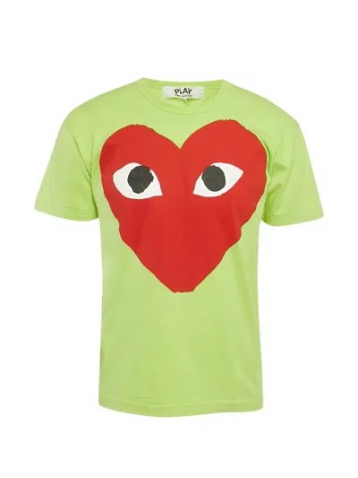 Pre-owned Comme Des Garçons Heart-print T-shirt In Green