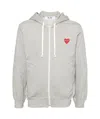 Comme Des Garçons Heart-shaped Zipper Hoodie In White