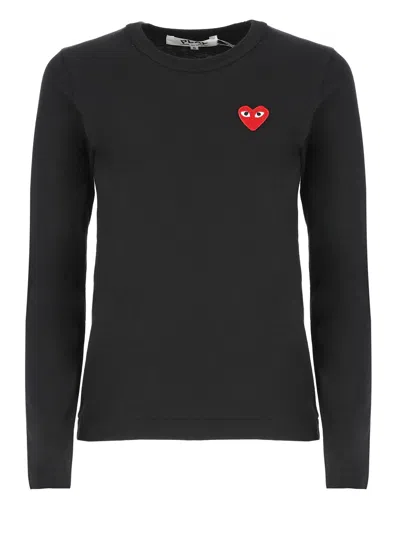 Comme Des Garçons Heart T-shirt In Black
