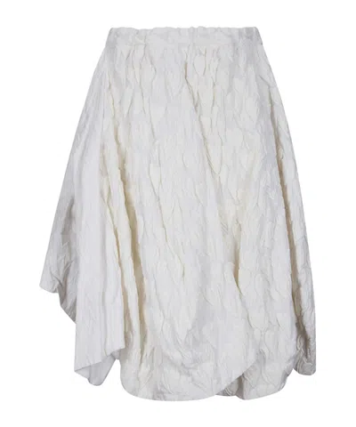 Comme Des Garçons Heart-detailed Skirt In White