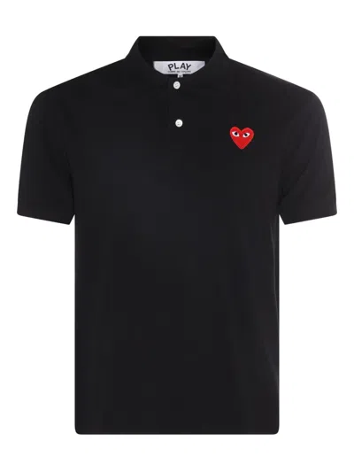 Comme Des Garçons Comme Des Garcons Heart-patch Cotton Piqué Polo In Black