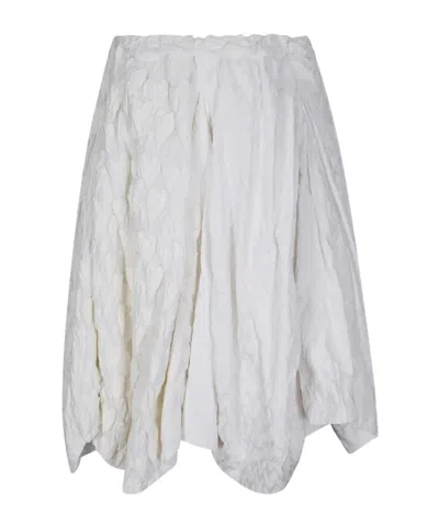 Comme Des Garçons Heart-patterned Midi Skirt In White