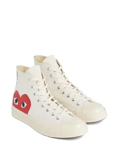 Comme Des Garçons Kids' Heart-print High-top Sneakers In Neutral