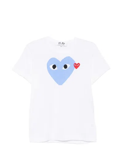 Comme Des Garçons Heart-print T-shirt In White