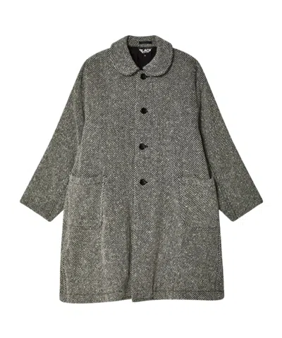 Comme Des Garçons Herringbone Single Breasted Coat In Grey