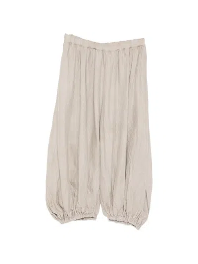 Comme Des Garçons Gathered Voluminous Trousers In Neutral