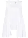 Comme Des Garçons High-low Hem Sleeveless Top In White
