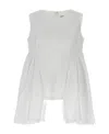 Comme Des Garçons White Pleated Insert Top In White