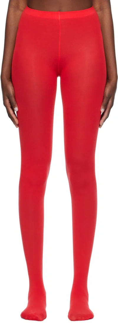 Comme Des Garçons High-rise Pantyhose In Red