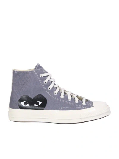 Comme Des Garçons High-top Canvas Sneakers In White