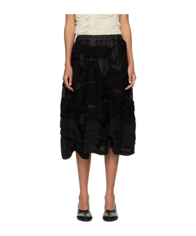 Comme Des Garçons High-waisted Pleated Skirt In Black