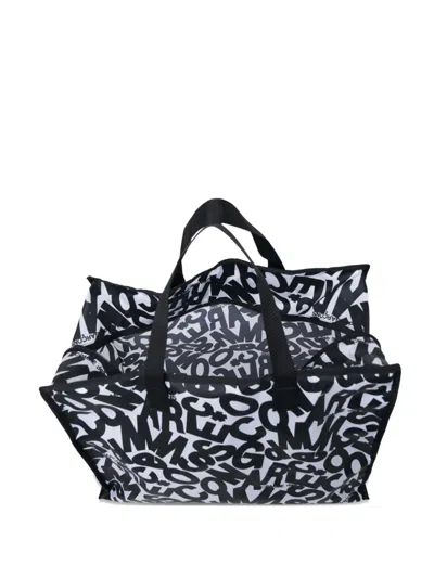 Comme Des Garçons Holiday Special Logo-print Zipped Tote Bag In Black